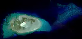 Image satellite du récif Lansdowne prise par la NASA.