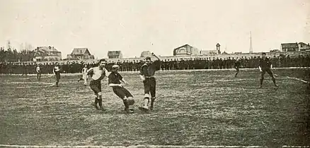 Photo d'une action de jeu d'un match de football