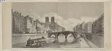 Gravure représentant le pont en 1857.