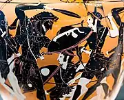 Hydrie. Groupe Léagros. Héraklès et les Amazones. 510-500. Munich