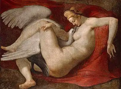 Léda et le cygne d'après Michel-Ange, après 1530, National Gallery (Londres).