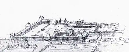 Palais du Louvre, projet en partie réalisé.