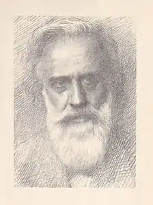 Alphonse Legros, Autoportrait (1898), lithographie.