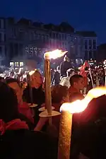Début de la Procession à la Grand-Place de Mons.