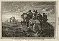 Les Barbares devant Rome - gravure d'après le tableau d'Évariste-Vital Luminais, 1870