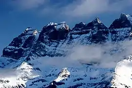 Vue de la face nord des dents du Midi.