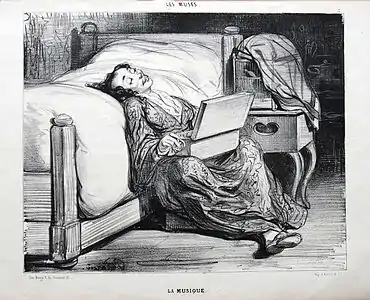 Les Muses, La Musique (1839), lithographie.