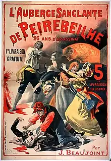 Affiche pour L'Auberge sanglante de Peirebeilhe de Jules Beaujoint (1888)