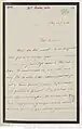 Lettre du 22 février 1886 de Zéline Reclus à Félix Nadar (p. 1).