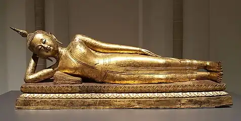 Buddha Sakyamuni en pose de Nirvana (XVIIIe siècle), Thaïlande