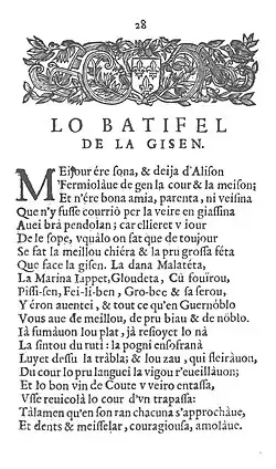 Image illustrative de l’article Lo Batifel de la Gisen