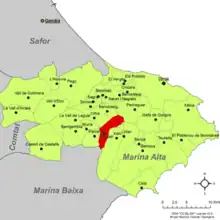 dans la comarque de la Marina Alta.