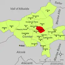 dans la comarque du Comtat.