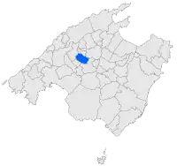 Localisation de Binissalemdans l'île de Majorque.