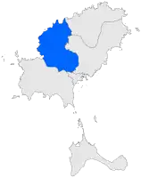 Localisation de Sant Antoni de Portmany dans l'île d'Ibiza.