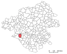 Situation de la commune de Chauvé dans le département de la Loire-Atlantique.