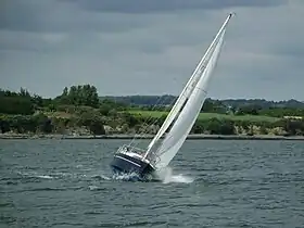 Voilier au près serré en rivière de Daoulas.