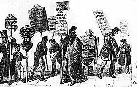 Hommes-sandwichs, 1828