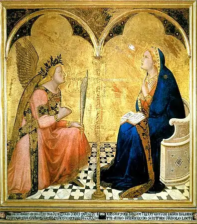 L'Annonciation, 1344,Pinacothèque nationale de Sienne.