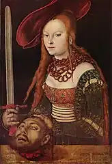 Lucas Cranach l'Ancien, Judith avec la tête d'Holopherne, vers 1530.