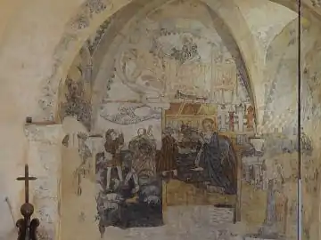 Nativité, annonce aux bergers, symboles des évangélistes.