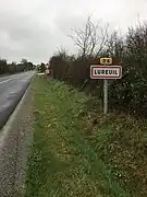 Le panneau d'entrée d’agglomération en 2017.