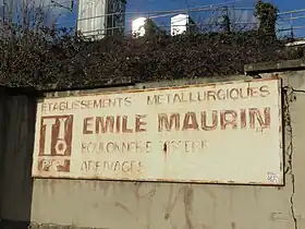 Ancien panneau des Ets Émile Maurin.