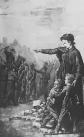 Mère et deux enfants pendant la Commune, 1871, Paris, musée Carnavalet.