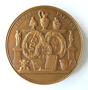 Médaille du lycée Bernard-Palissy d'Agen, centenaire de l'association des anciens élèves (1880 - 1980). Graveur : André Vauthier-Galle (1818-1899), recto.