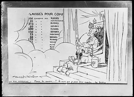 « La fin approche », caricature de François-Joseph 1er (vers 1917)