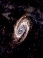 M81 en infrarouge lointain par télescope spatial Herschel.