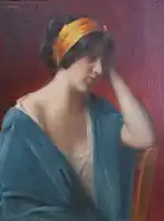 Jeune femme à la robe bleue, Altkirch, musée sundgauvien.