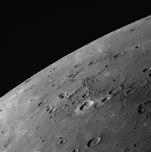 Plaines photographiées par MESSENGER durant le troisième survol de Mercure.