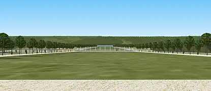 Schéma de la vue sur la Grande Perspective de Meudon à la mort de Servien, 1659.