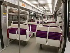 Intérieur des rames rénovées.