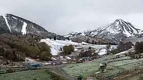 Vue aérienne de la station.