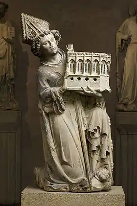 Jean Tissandier en donateur, présentant la chapelle de Rieux.