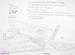 Sous la lettre « E », plan de la maison de M. de Salienne (seconde moitié du XVIIIe siècle).