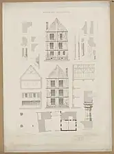 Maison de la rue Hautefeuille, estampe d'Émile Ollivier.