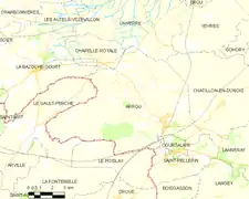 Carte de la commune d'Arrou.