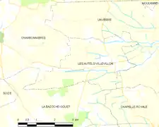 Carte de la commune des Autels-Villevillon.