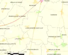 Carte de la commune la Bourdinière-Saint-Loup.