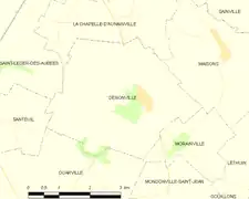 Carte de la commune de Denonville.