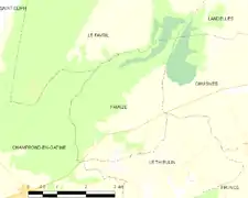 Carte de la commune de Friaize.