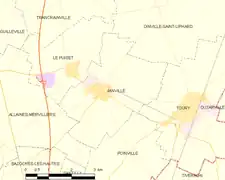 Carte de la commune de Janville.