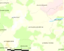 Carte de la commune de Louvilliers-lès-Perche.