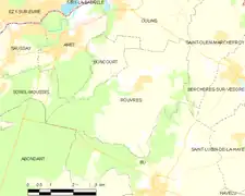 Carte de la commune de Rouvres.
