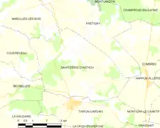 Carte de la commune de Saint-Denis-d'Authou.