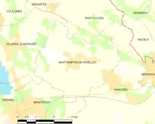 Carte de la commune de Saint-Martin-de-Nigelles.