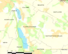 Carte de la commune de Villiers-le-Morhier.